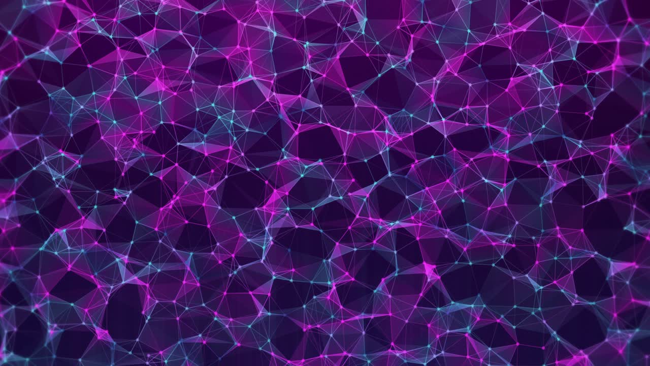 Geometric abstract background with connected line and dots animation loop