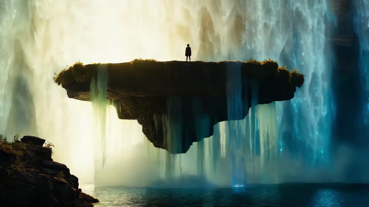 떠다니는 섬 폭포