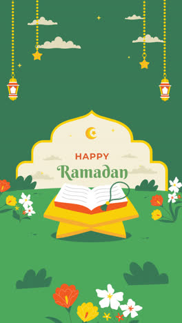 motion graphic of flat background for islamic ramadan celebration