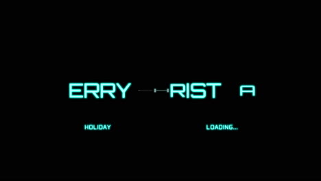 merry christmas text with neon hud elements on screen