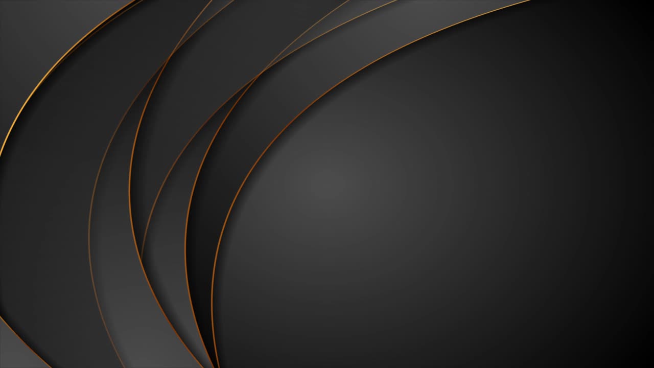 Black and golden corporate waves abstract motion background
