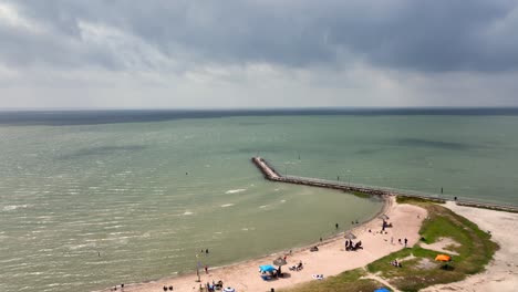 Vista-Aérea-Del-Golfo-De-México-Cerca-De-Rockport,-Texas