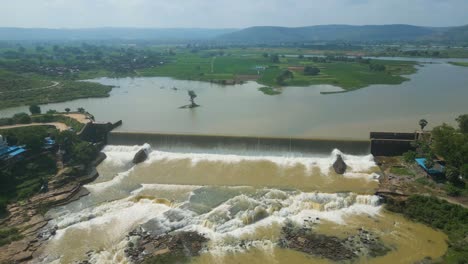 waterfall rajdari devdari and latif shah dam aerial view