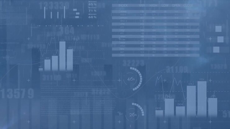 Animert digital visning av forretnings- og finansdataanalyse