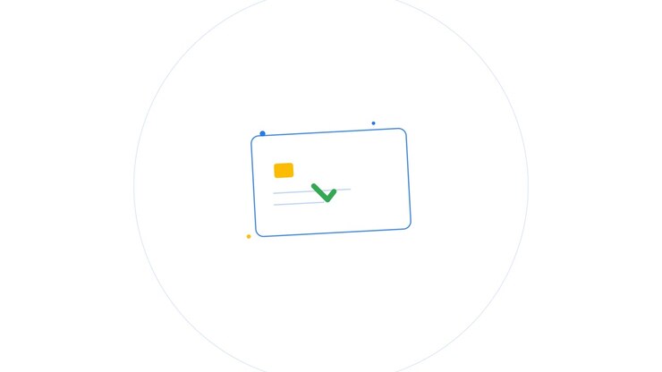 Animated Credit Card Icon with Success Checkmark