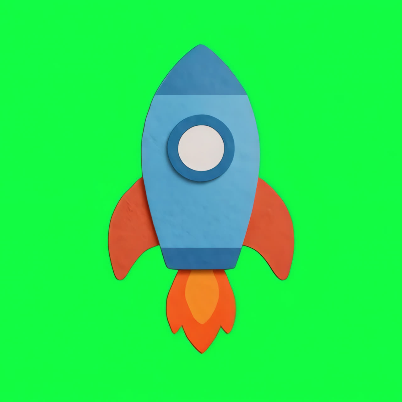 Colorful rocket ship illustration animation isolated asset, transparent 4K video, alpha channel