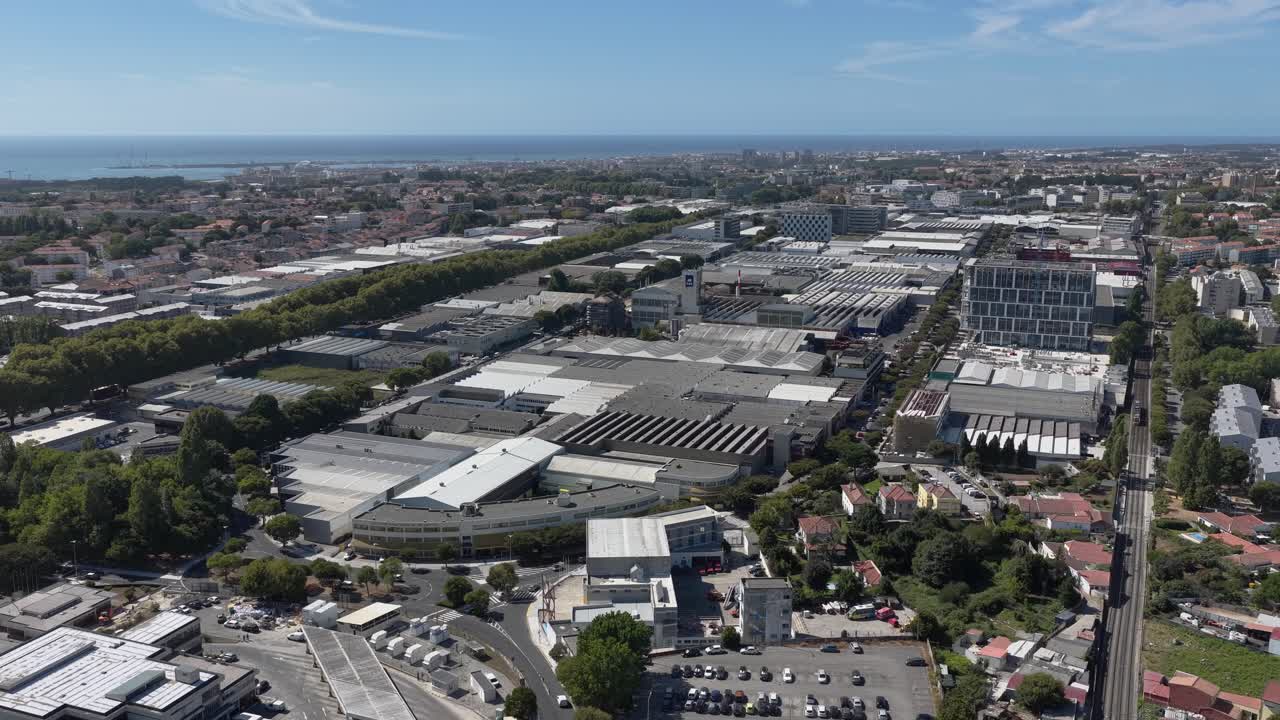 Aerial view of Porto city industrial area