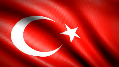 turkey flag. seamless looping animation. 4k high definition video