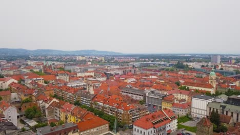 Aerial-4K-drone-footage-of-the-city-Maribor-during-the-daylight