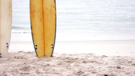 tablas de surf en la arena
