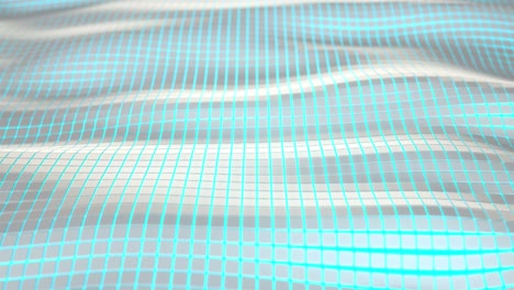 wavy surface made of white cubes with glowing background