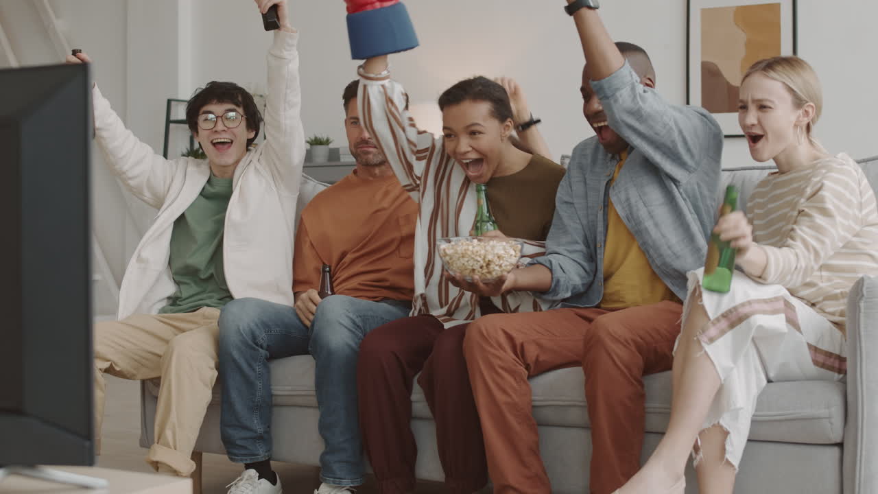 Friends Watching Sports on TV