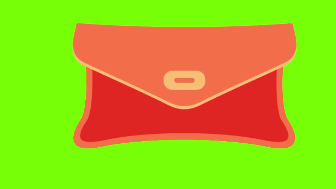 animazione di una borsa su uno schermo verde