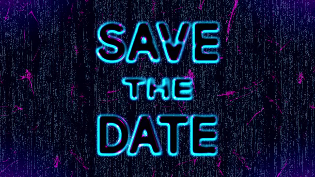 Save The Date text with ripples on the motion background