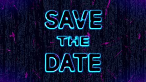 save the date text with ripples on the motion background