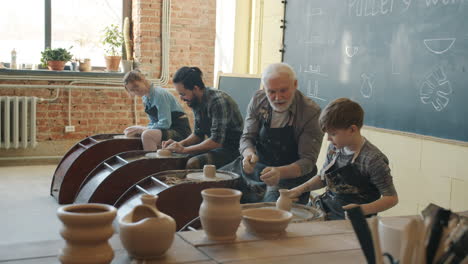 pottery class in progress