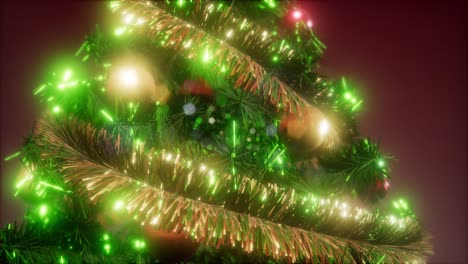 foto de estudio alegre de un árbol de navidad con luces coloridas