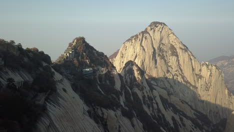 granite mountain top station of cable car on huashan mtn in china