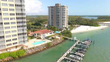 waterfront buildings in lovers key, southwest florida