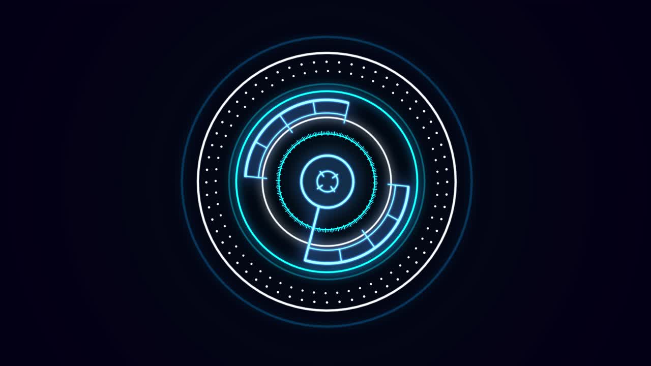 Futuristic hud target scanner radar rotation display computer data high tech concept element circle