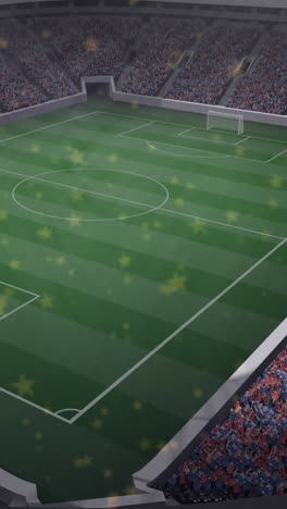 animación de puntos amarillos sobre el estadio de fútbol