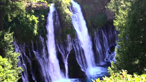 4k nature footage of a cascading waterfall in burney falls state park, california