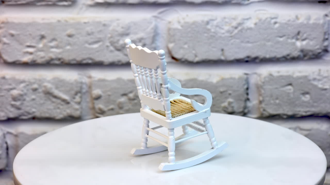 Miniature furniture for dollhouse. Tiny decoration chair for toy.