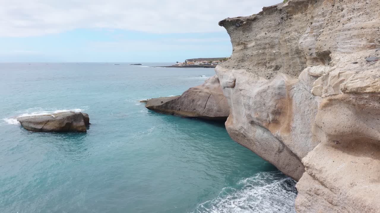 Beautiful rocks by the sea in La Caleta, Tenerife, Canary Islands, Spain.