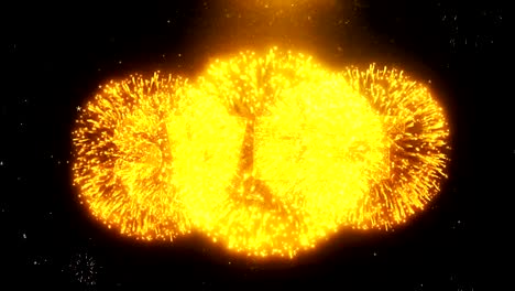 sweet text on firework display explosion particles.