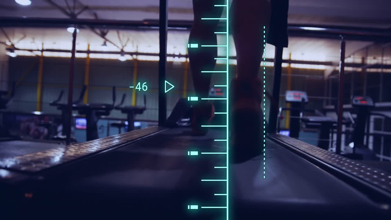 체육관에서 백인 남성에 대한 데이터 처리 애니메이션