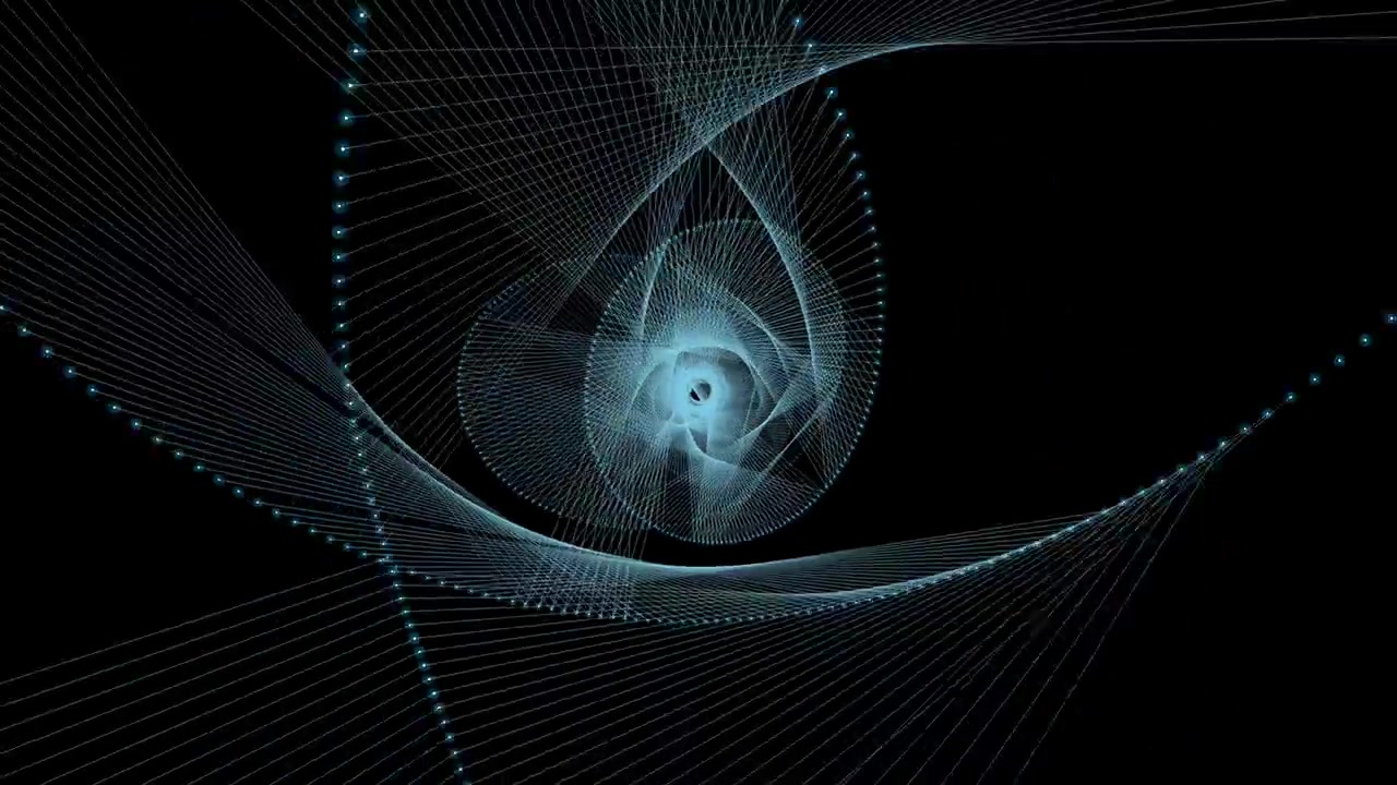 Futuristic digital swirl of light trails, representing data flow and connectivity