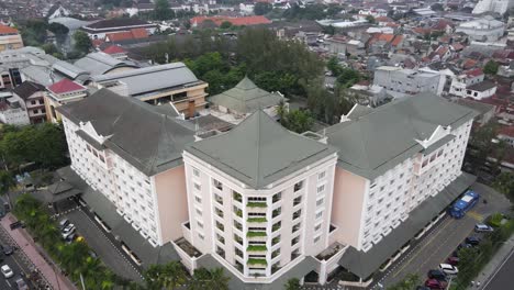 drone shot of melia purosani hotel yogyakarta