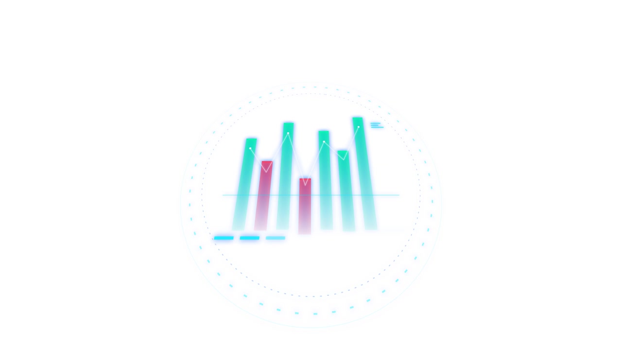Animated Digital Bar Chart and Line Graph Interface