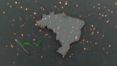 mapa de brasil y fondo de la bandera 4k