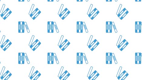 animación de los iconos de los artículos escolares que se mueven sobre un fondo blanco