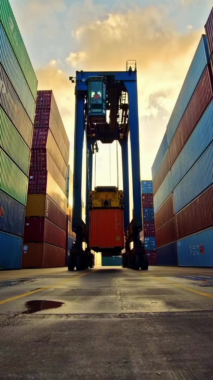 Shippingcontainere flyttes af kraner i en travl havn