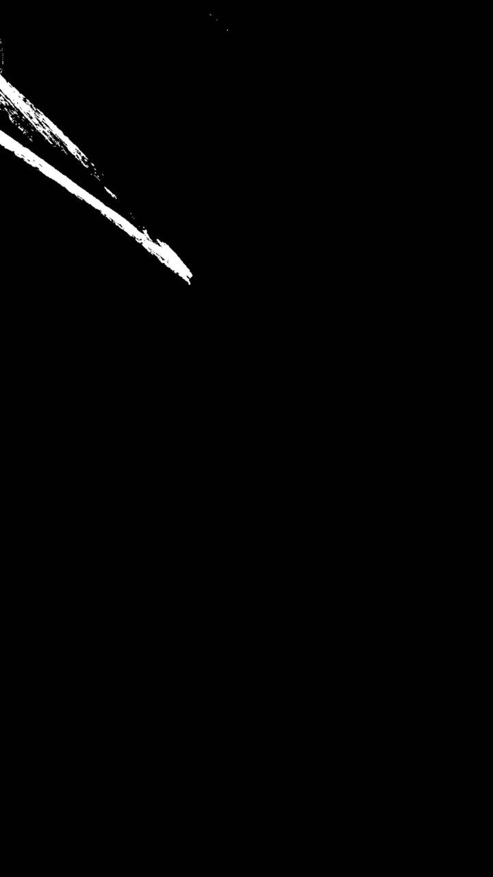 Dynamic White Brush Strokes Revealing on Black Background