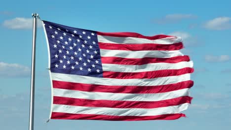 american flag waving in the united states of america at sunlight