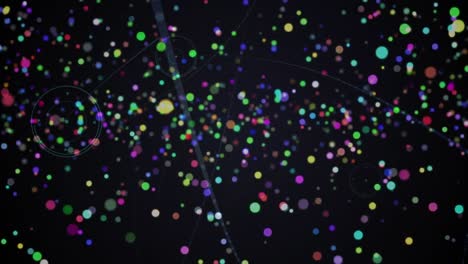 animación de puntos brillantes a través de una red de conexiones