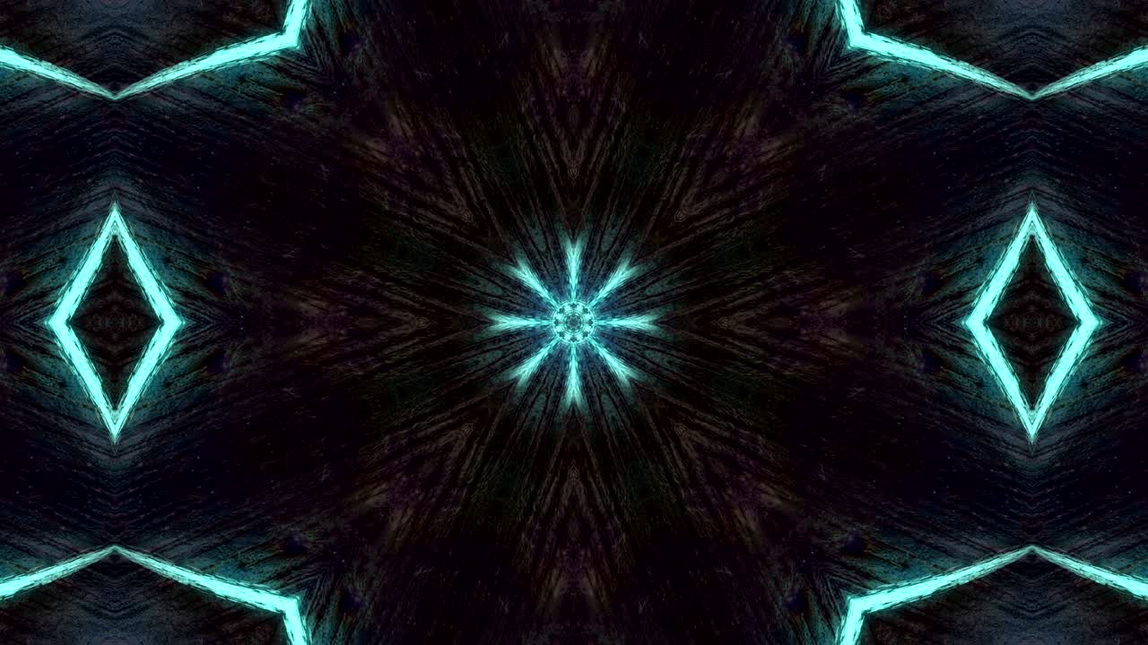 Looped Abstract ornate decorative background. 3d Kaleidoscope or mandala.