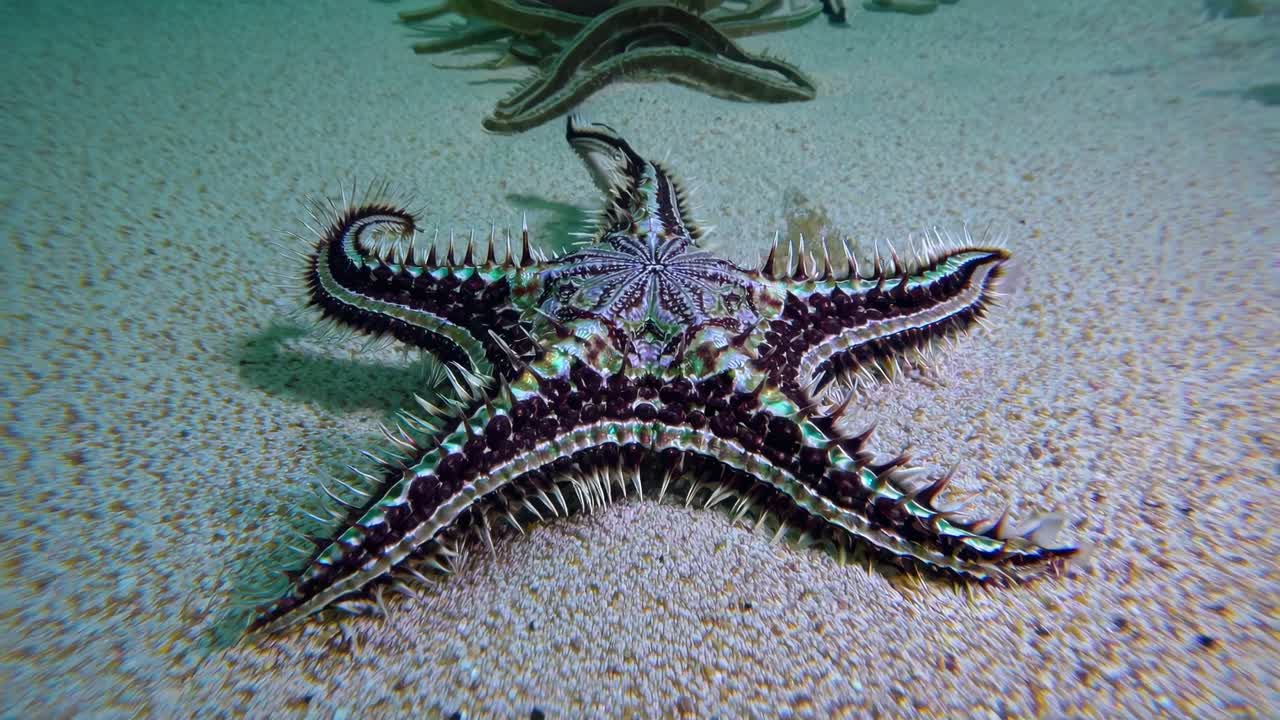 Spiny Sea Star on Sandy Seabed