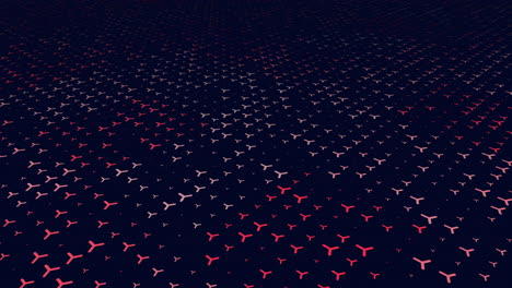 Flight-of-red-and-white-an-intriguing-array-of-airplane-wings-on-dark-blue-background