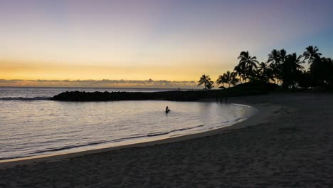 tropical sunset beach scene