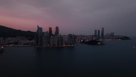 night cityscape of a coastal city