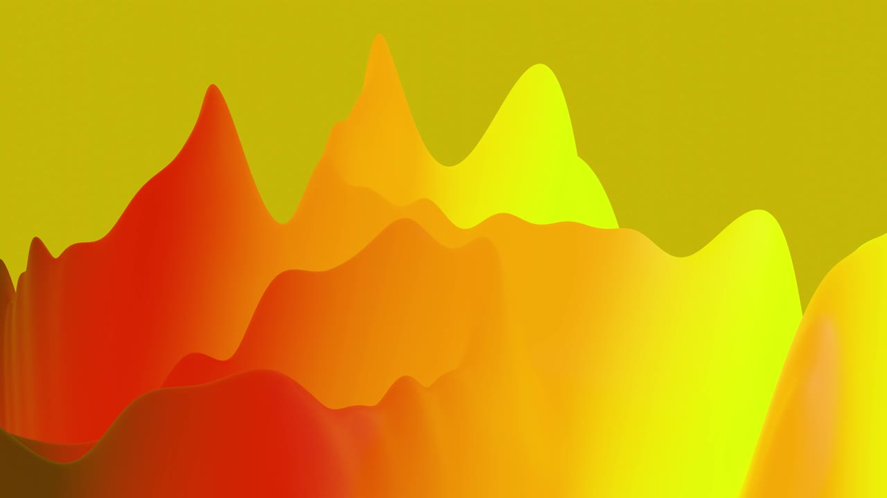 4k bucle sin costuras con fluidos abstractos gradientes amarillos rojos, superficie ondulada de brillo interno. hermosos gradientes de color como fondo líquido abstracto, animación suave. 3d en estilo moderno plano agradable 2
