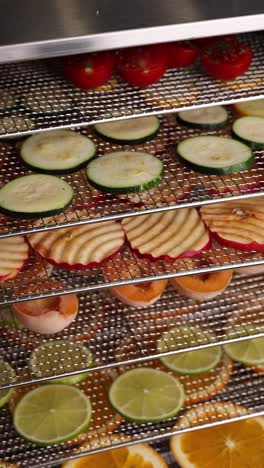 fruit and vegetable dehydrator with sliced produce