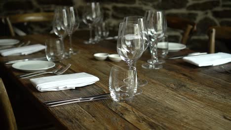 slowmo - table setup in luxury restaurant