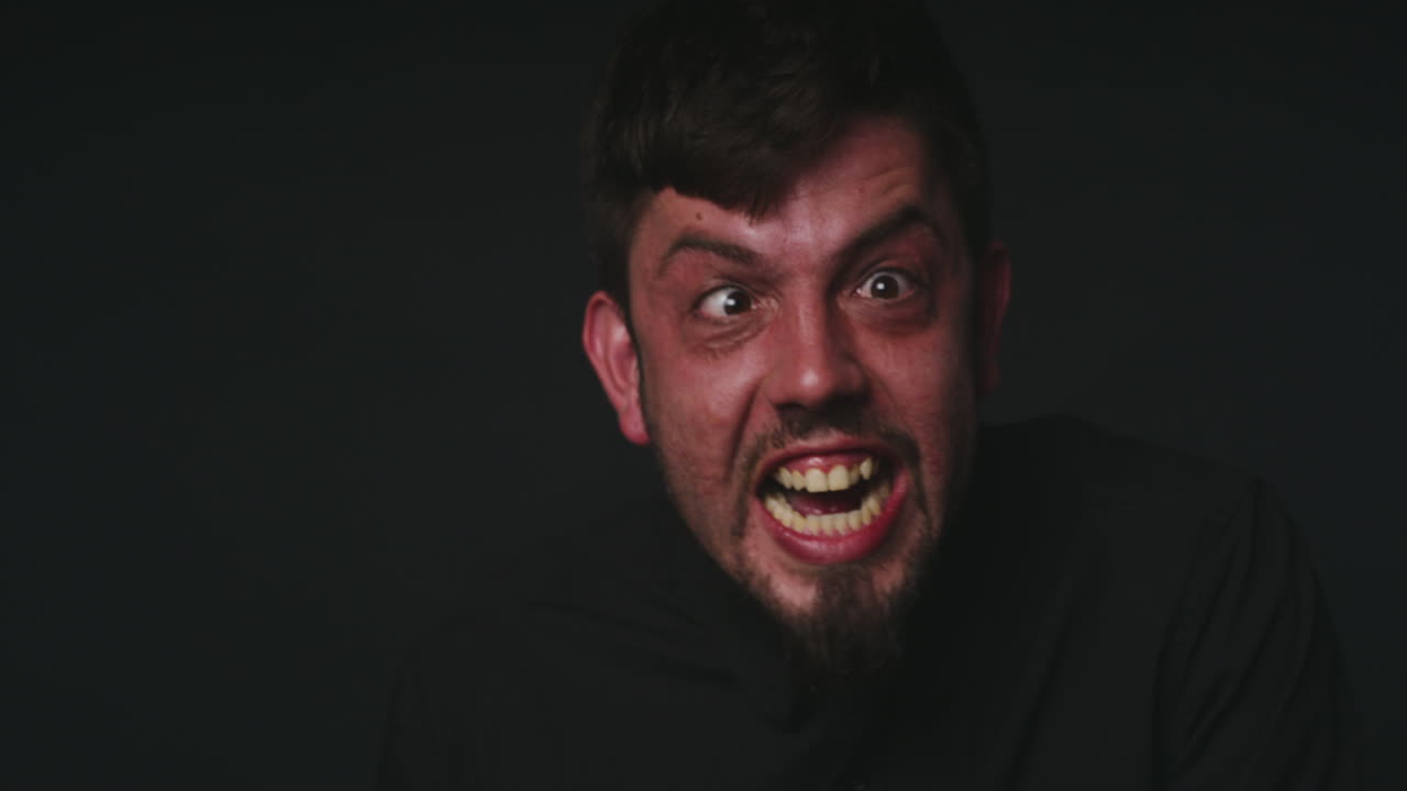 Face and head of schizophrenia patient against