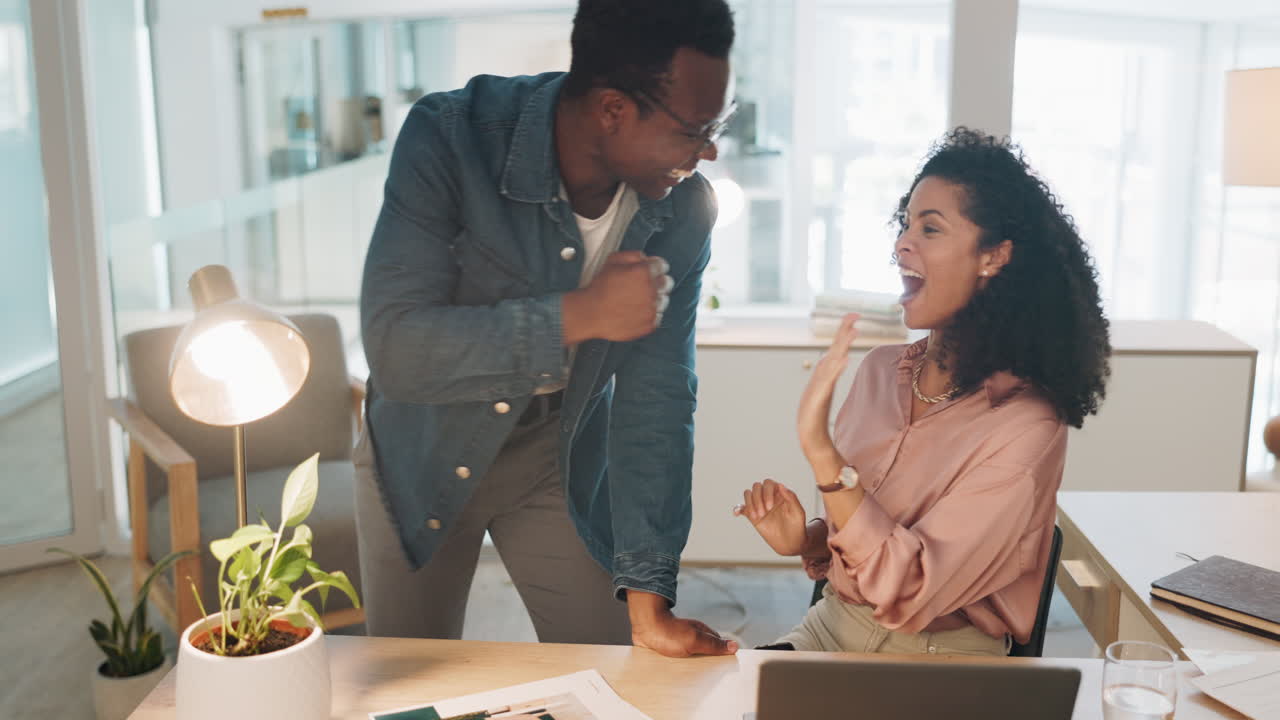 Office celebration, business group