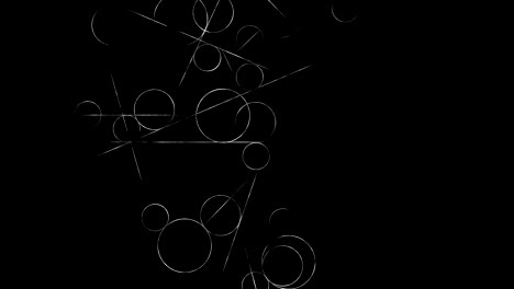 animación de bucle de transición con patrones geométricos científicos en matemáticas. matemáticas y antecedentes educativos. círculo y línea.